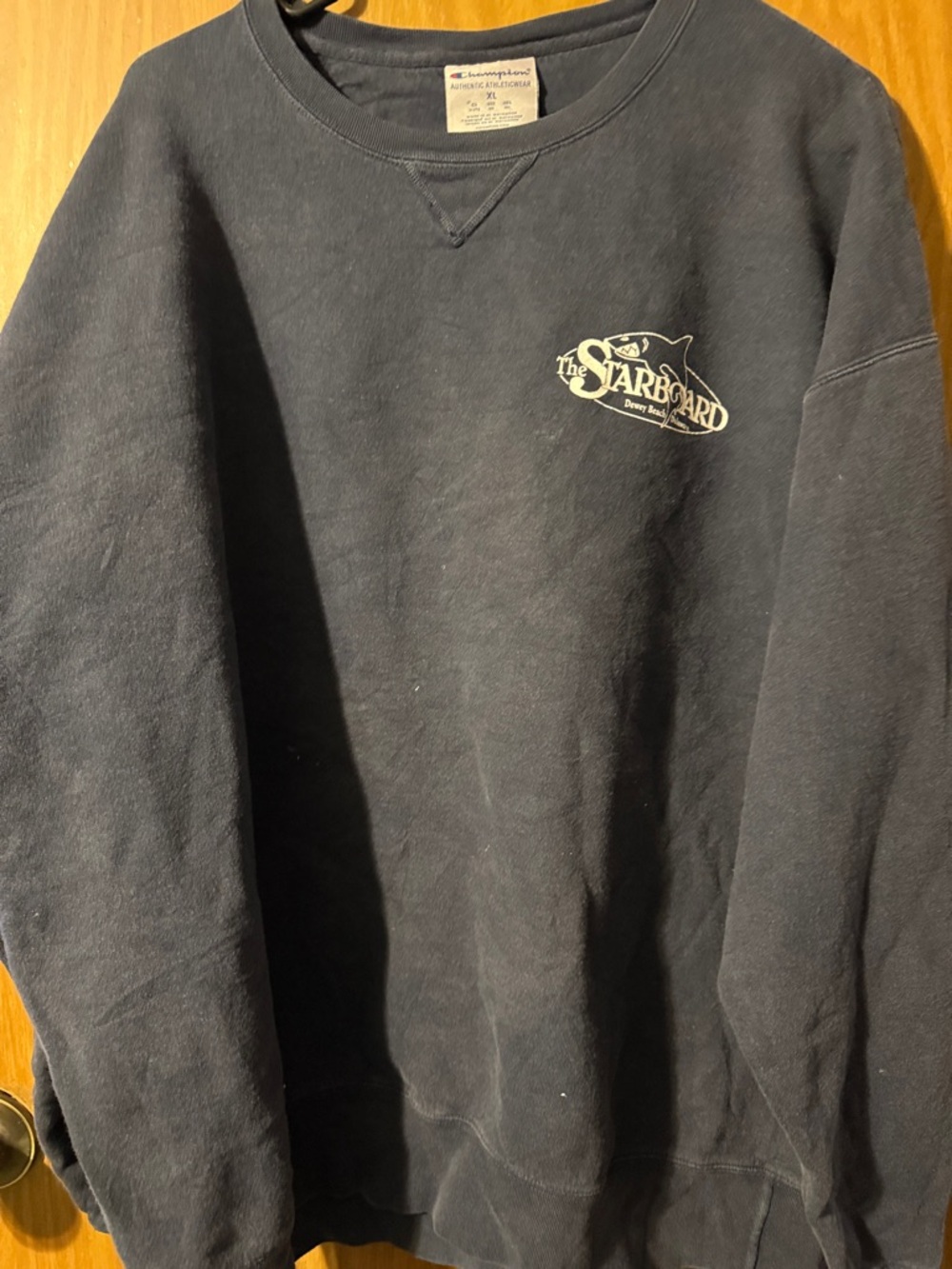 Champion Men's Dark Navy Crewneck Sweatshirt with The Starboard Logo